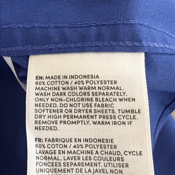 Lands' End Size 22 Wrinkle Free Broadcloth Women's Royal Blue Button-Down Shirt - Picture 8 of 9